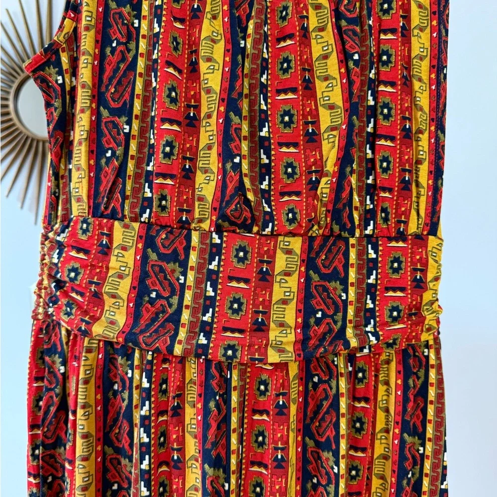 Lucky Brand Red and Yellow Printed Dress - Picture 4 of 6